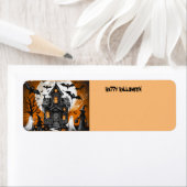 Étiquette Maison hantée Halloween (En situation)