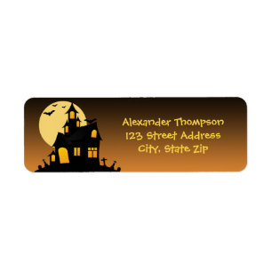 Étiquette Maison hantée Halloween Adresse de retour Étique