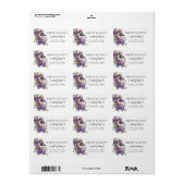 Étiquette Maisonnette pour oiseaux à fleurs printanières aqu (Feuille entière)