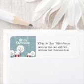 Étiquette Maisons de neige et arbres Noël (En situation)