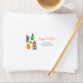 Étiquette Maisons de Noël Joyeuses Fêtes (En situation)