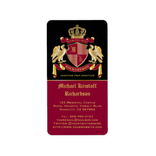 Étiquette Make Your Own Coat of Arms Red Gold Eagle Emblème