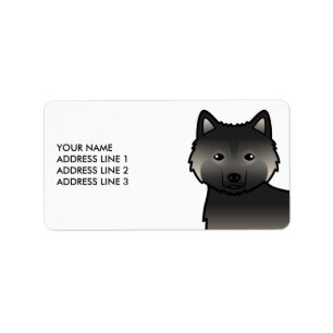 Étiquette Malamute d'Alaska Agouti de dessin animé & Texte p