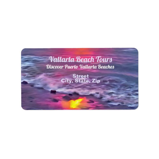 Étiquette Malecon Sunset 0911 Adresse (Devant)