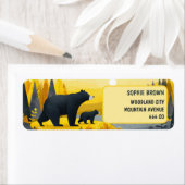 Étiquette Mama Bear& Cub Mountain Landscape Return Address  (En situation)