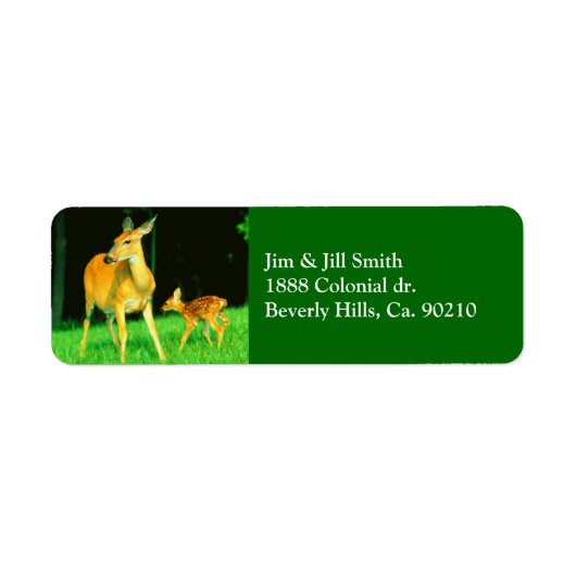 Étiquette Mama Deer & Baby Fawn (Devant)