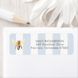 Étiquette Mama to Bee Honey Baby shower bleu Retour Adresse