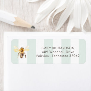 Étiquette Mama to Bee Honey Green Baby shower Retour Adresse