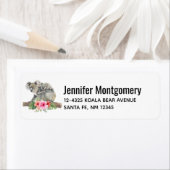 Étiquette Maman & Bébé Koala Ours Aquarelle mignonne (En situation)