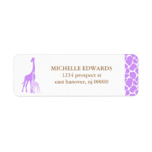 Étiquette Maman et Baby Giraffe Adresse de retour