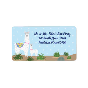 Étiquette Maman Llama et adresse de retour de bébé de poin