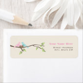 Étiquette Maman & Papa Oiseaux Baby shower d'oeufs roses (En situation)