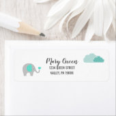 Étiquette Mammy Baby Elephant with Nuds Return Adresse (En situation)