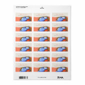 Étiquette Manatee Sea Turtle Fishers Saumon rose (Feuille entière)