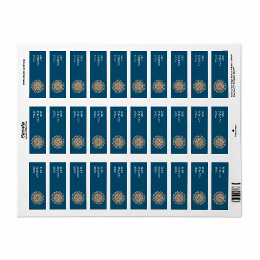 Étiquette Mandala (Feuille entière)