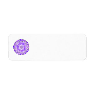 Étiquette Mandala de dentelle de mosaïque, pourpre violet