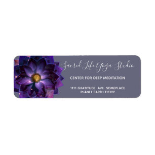Étiquette Mandala de fleur de lotus mystique, Nouvel Âge
