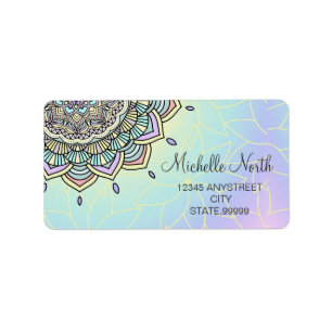 Étiquette Mandala en pastel ID359 de lueur