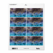 Étiquette Mandala et confetti à fleurs d'or (Feuille entière)