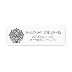Étiquette Mandala géométrique Cercle noir