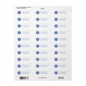 Étiquette Mandala Grec Mal Oeil Bleu Blanc (Feuille entière)