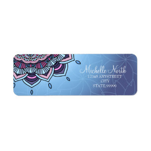 Étiquette Mandala ID361 bleu profond