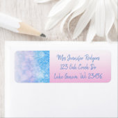 Étiquette Mandala rose et bleu Abstrait (En situation)