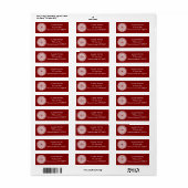 Étiquette Mandala rouge profond (Feuille entière)