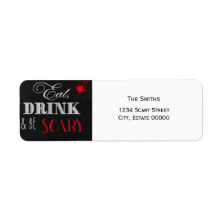 Étiquette Manger, boire et être effrayant label Halloween ro