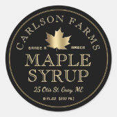 Étiquette Maple Sirop Gold Maple Leaf (Devant)