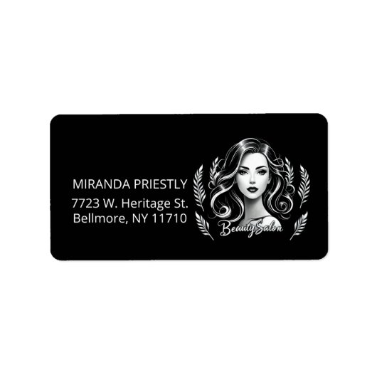 Étiquette Maquillage Artiste Coiffure Stylo moderne Noir Bla (Devant)