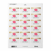 Étiquette Maquillage Artiste Gold Drives Rouge Gold Lips Sal (Feuille entière)