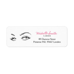 Étiquette Maquillage Artiste Lashes Brosses Noir et Blanc Si