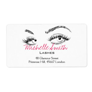 Étiquette Maquillage Artiste Lashes Brosses Noir et Blanc Si