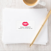 Étiquette Maquillage Artiste Lèvres rouges Élégant salon de (En situation)