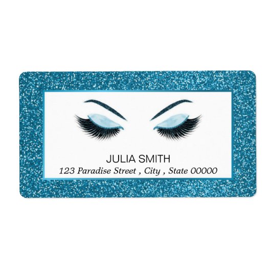 Étiquette Maquillage avec effet parties scintillant (Devant)