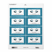 Étiquette Maquillage avec effet parties scintillant (Feuille entière)