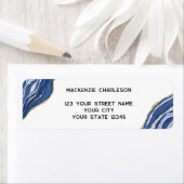 Étiquette Marble Agate Geode Blue Adresse de retour (En situation)