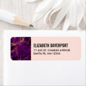 Étiquette Marbre Abstrait moderne violet et or (En situation)