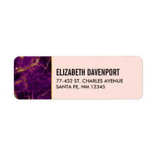 Étiquette Marbre Abstrait moderne violet et or