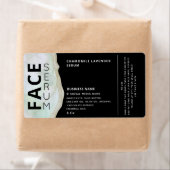 Étiquette Marbre agate professionnel noir visage sérum étiqu (En situation)