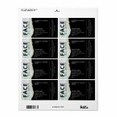 Étiquette Marbre agate professionnel noir visage sérum étiqu (Feuille entière)