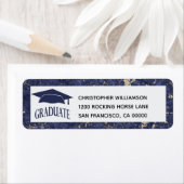 Étiquette Marbre blanc Bleu élégant (En situation)