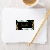 Étiquette Marbre blanc Chic Gold Paint Texture Anniversaire (En situation)