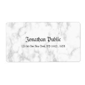 Étiquette Marbre blanc de livraison Script Luxe Moderne (Devant)