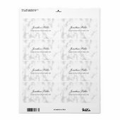 Étiquette Marbre blanc de luxe Script Modern Shipping Adress (Feuille entière)