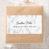 Étiquette Marbre blanc Hand Script Elegant Livraison moderne (En situation)