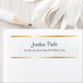 Étiquette Marbre blanc personnalisé Faux Gold script manuscr (En situation)