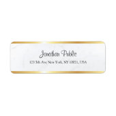 Étiquette Marbre blanc personnalisé Faux Gold script manuscr (Devant)