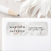 Étiquette Marbre blanc & Rose Gold Mariage Adresse de retour (En situation)